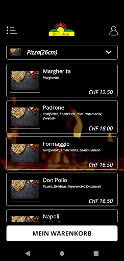 Android application Pizzeria Othli screenshort