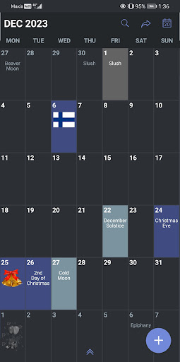 Android application Finland Calendar screenshort