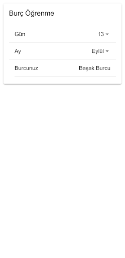 Android application Burç Öğrenme screenshort