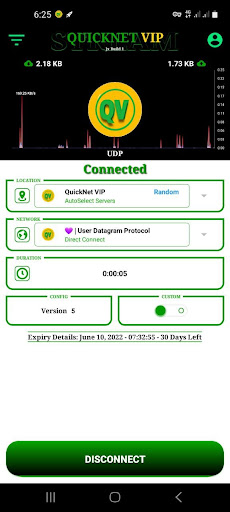 Android application QuickNet VIP screenshort