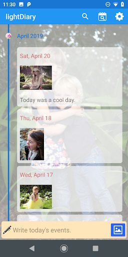 Android application Light Diary screenshort