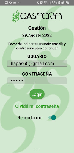 Android application Gasfera Gestión screenshort