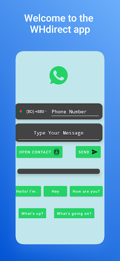 Android application WHdirect : Without save Number screenshort