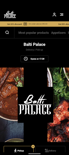 Android application Balti Palace screenshort