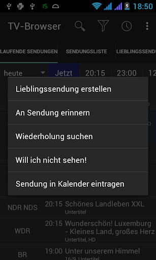 Android application TV-Browser SimplKalenderExport screenshort