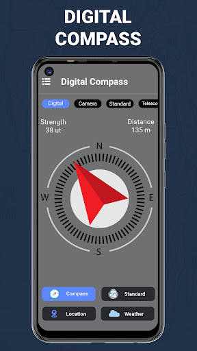Android application Digital Compass - GPS Compass screenshort