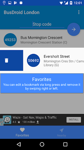 BusDroid London Screen 3