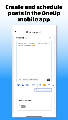 Android application OneUp: Social Media Scheduler screenshort