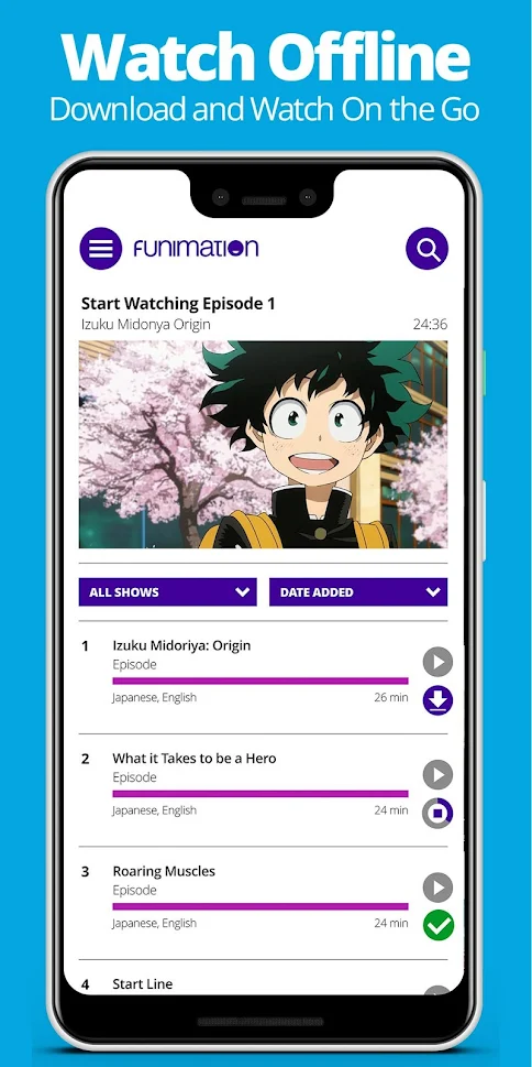 Funimation-Watch Offline