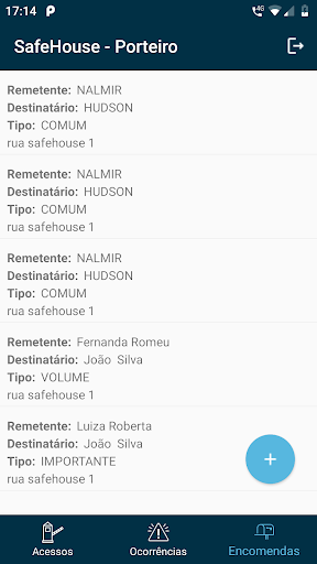Android application SafeHouse - Porteiro screenshort