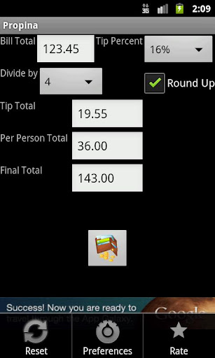 Android application Propina - A Tip Calculator screenshort