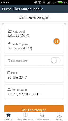 Android application Bursa Tiket Murah Mobile screenshort