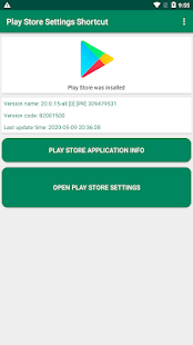 Play Store Settings Shortcut