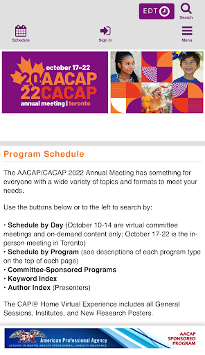 AACAP / CACAP 2022 Screen 2