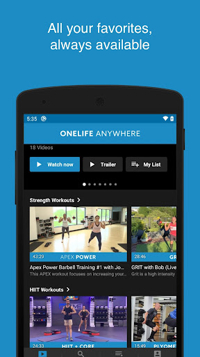 Screenshot of Onelife Anywhere on Demand Fit