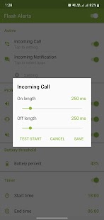 Flash Alerts on Call and SMS Tangkapan layar