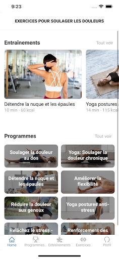 Aperçu de l'application
