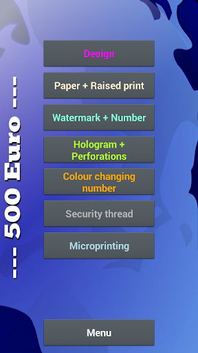 Euro Security Features Screen 3