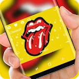 Rolling stone Red tongue Keyboard icon