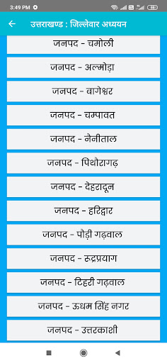 Uttarakhand District Wise Gk Screen 3