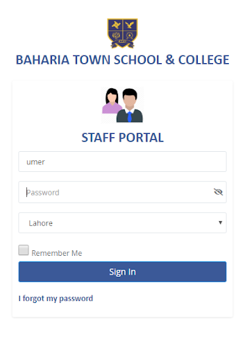 BTSC Staff Portal Screen 2