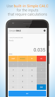 Hydraulic CALC pro Captura de tela