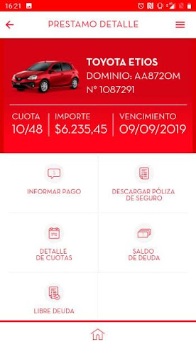 Toyota Servicios Financieros Screenshot