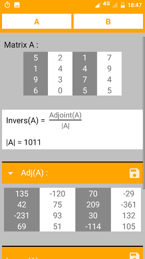 Matrix Calculator and Solver Screen 3