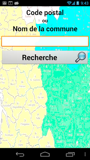 Android application Codes postaux France screenshort