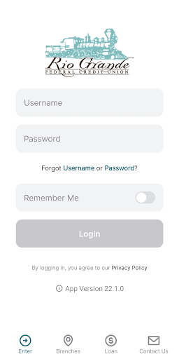 Android application Rio Grande FCU screenshort