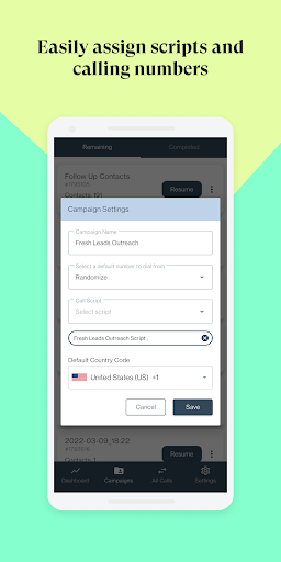 Sales Dialer by JustCall Screen 2