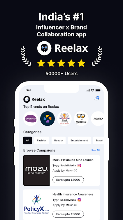 Reelax: Influencer App - 1.0 - (Android)