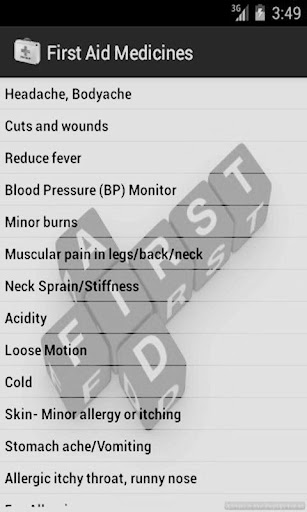First Aid Medicines Screen 2