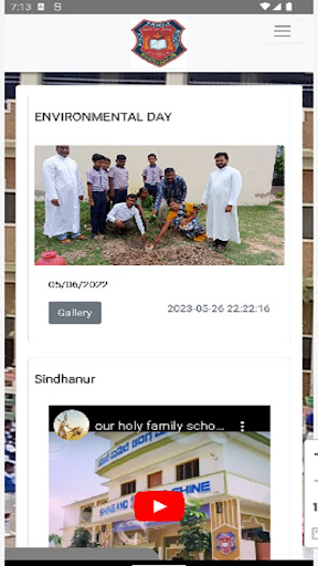 Android application Holy Family School Sindhanur screenshort