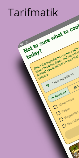 Android application Tarifmatik - AI Recipe Finder screenshort