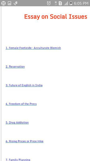 Essays on Social Issues Screen 2