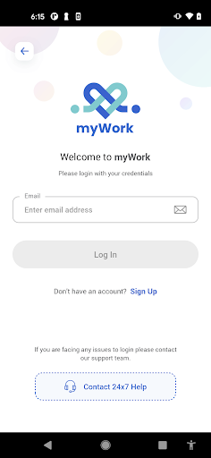 myWork.health Screen 2