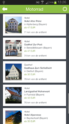 Motorradhotels Screen 2