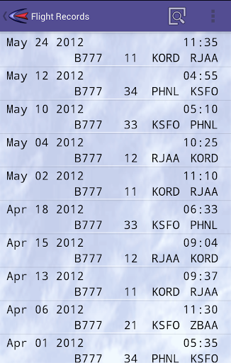 Cirrus Pilot Log Book Screen 2