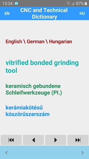CNC and Technical Dictionary Screen 3