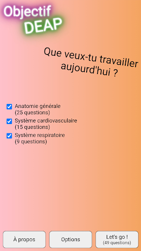 Android application Objectif DEAP screenshort