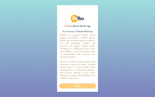 ReYou-iCALLS Mental HealthApp Screen 3