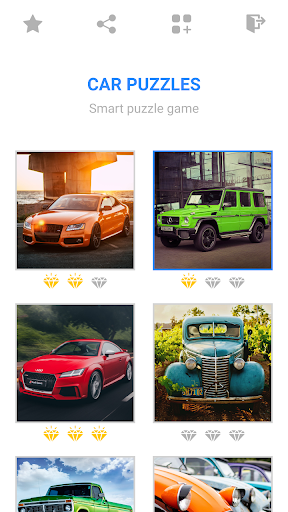 Android application Jigsaw Car Mosaic Puzzles screenshort