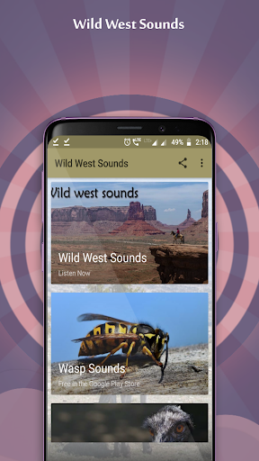 Android application Wild West Sounds screenshort