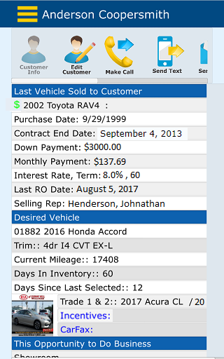 Votenza Automotive CRM Screen 3