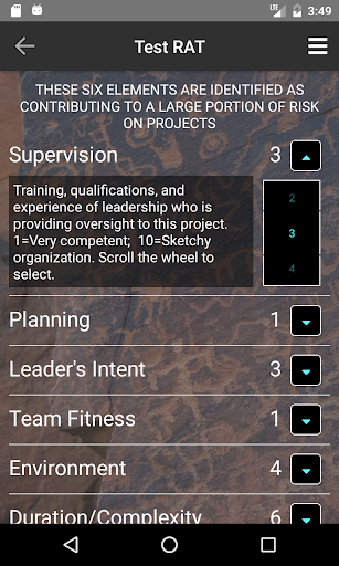 USFS Risk Calculator Screen 3
