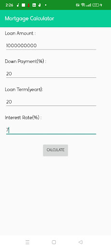 Mortgage Calculator Screen 2