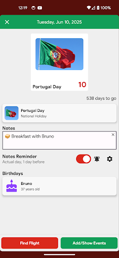 Portugal Calendar Screen 3