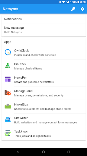 Android application Netsyms Apps screenshort