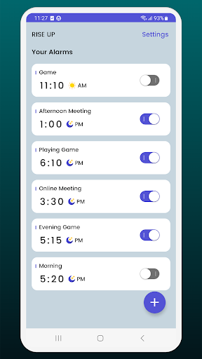 Android application Rise Up screenshort